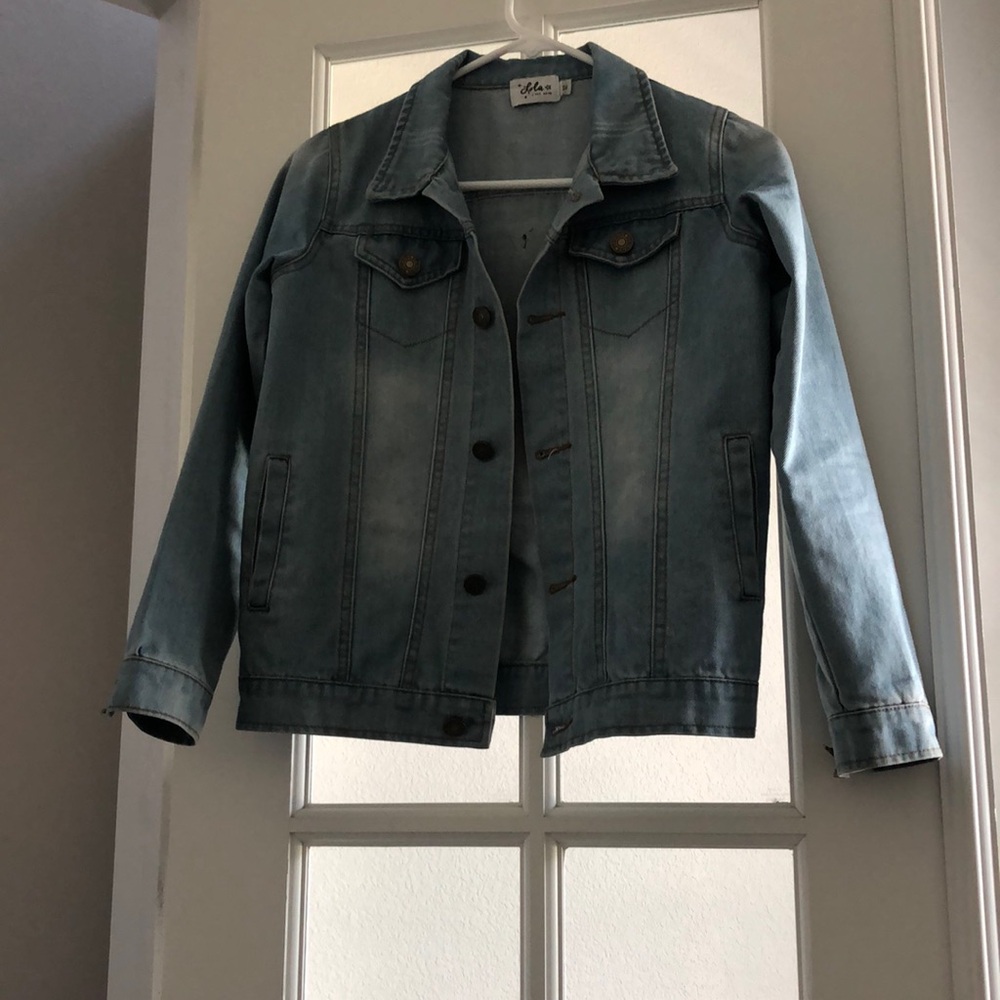 Kids bedazzled French fry Jean jacket